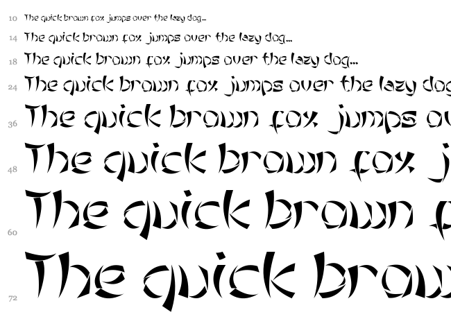 Tribal Chinese Version font waterfall